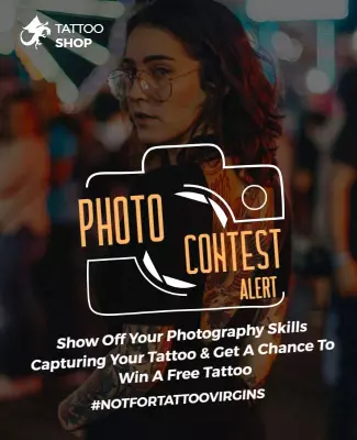 Creative Neon Photography Contest Tattoo Shop Poster Template