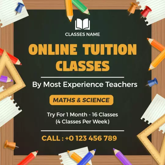 Creative Online Maths and Science Tuition Classes Promotion Ad Template