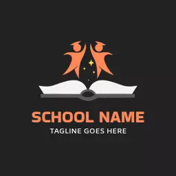 Creative Open Book with Engaging Students for School Logo Template