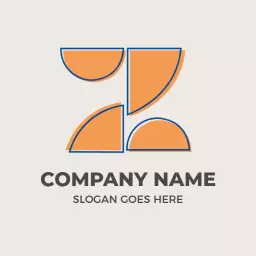 Creative Orange and Blue Z Letter Design for Branding Logo Template