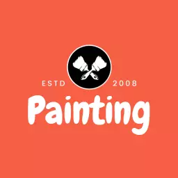 Creative Orange Background Highlighting Art in Painting Logo Template