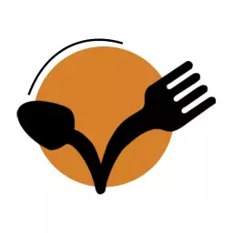 Creative Orange Circle Design for Catering Services Logo Template