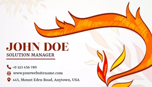 Creative Orange Flame Design Professional Visiting Card Template