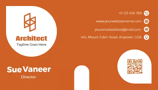 Creative Orange Geometric Architect Professional Business Card Template
