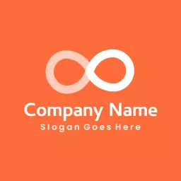 Creative Orange Infinity Symbol Representing Company Services Logo Template