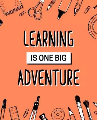 Creative Orange Learning Adventure Poster Template