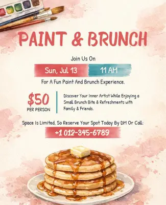 Creative Paint and Brunch Experience Flyer Template