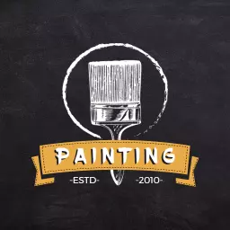 Creative Painting Brush Design Emphasizing Artistic Craft Logo Template