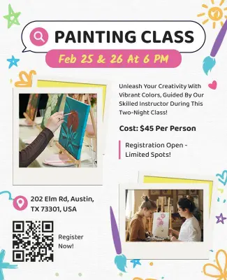 Creative Painting Class Event Flyer Template