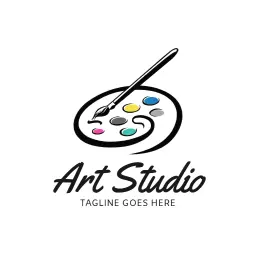 Creative Palette Design Showcasing Vibrant Art Studio Logo Template