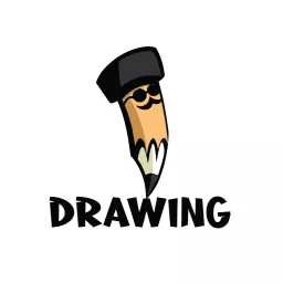 Creative Pencil with Character Representing Drawing Skills Logo Template