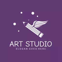 Creative Pencil with Wings Emphasizing Artistic Expression Logo Template