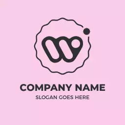 Creative Pink and Black W Letter Design for Branding Logo Template