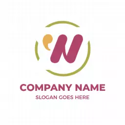 Creative Pink and Green W Letter Logo Design Inspiration Logo Template