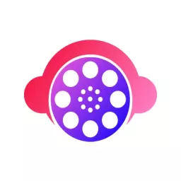 Creative Pink and Purple Film Reel Representing Entertainment Logo Template