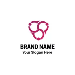 Creative Pink and White Business Networking Logo Template