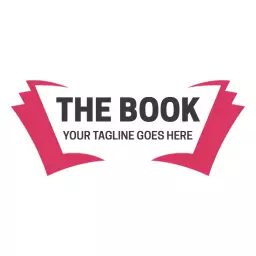 Creative Pink and White Design Highlighting Book Industry Logo Template