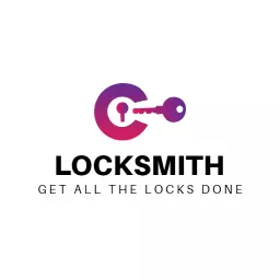 Creative Purple and Black Locksmith Services Logo Template