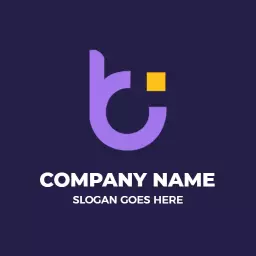 Creative Purple and Yellow B Letter Design Logo Template