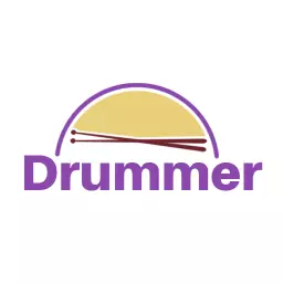 Creative Purple and Yellow Design Celebrating Drummer Logo Template