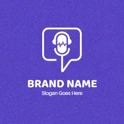 Creative Purple Background with Music and Sound Waves Logo Template