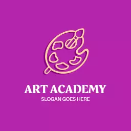 Creative Purple Palette Design for Art Academy Logo Template