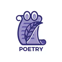 Creative Purple Scroll with Leaf Theme Showcasing Poetry Logo Template