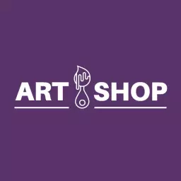 Creative Purple Splashing Paint Design for Art Shop Logo Template