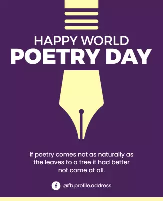 Creative Purple World Poetry Day Celebration Poster Template