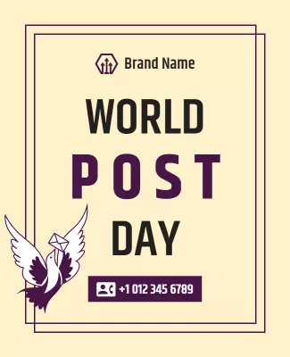 Creative Purple World Post Day Celebration Poster Template