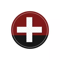 Creative Red and Black Circle Design Featuring Cross Logo Template