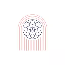 Creative Red and Blue Film Reel Design for Entertainment Logo Template