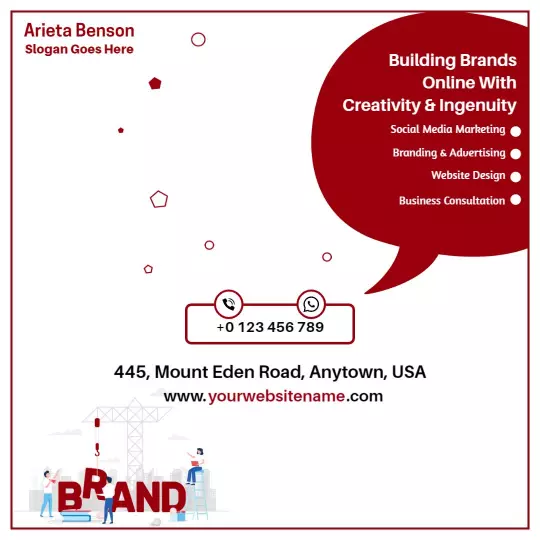Creative Red Branding and Advertising Solutions Ad Template