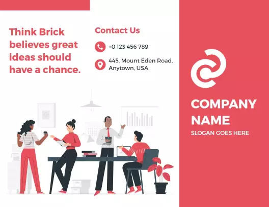 Creative Red Company Vision and Project Development Brochure Template