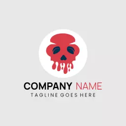 Creative Red Skull Design Representing Rock Music Logo Template