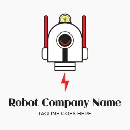 Creative Robot Design Featuring Bold Colors and Lightning Logo Template