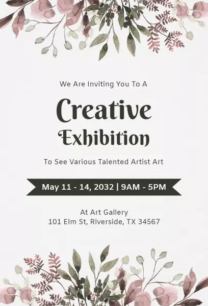 Creative Showcase Talented Artist Exhibition Invitation Template