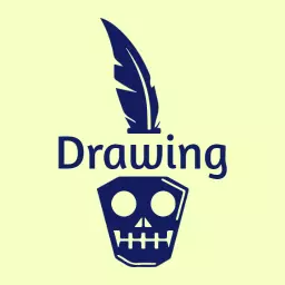 Creative Skull Design with Feather for Drawing Art Logo Template