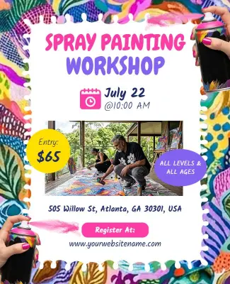 Creative Spray Painting Workshop Flyer Template