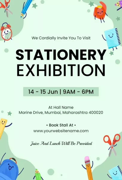 Creative Stationery Products Exhibition Invitation Template