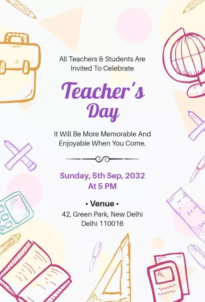 Creative Teacher's Day Celebration Appreciation Invitation Template