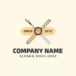 Creative Tools and Paintbrushes Showcase for Workshop Logo Template
