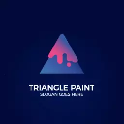 Creative Triangle Design with Colorful Paint Theme Logo Template