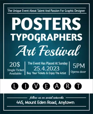 Creative Typography Design for Art Festival Poster Template