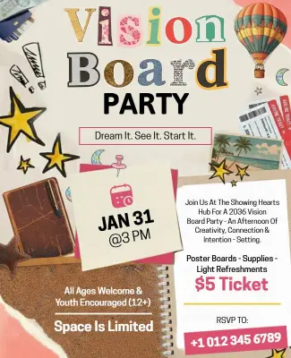 Creative Vision Board Party Event Flyer Template