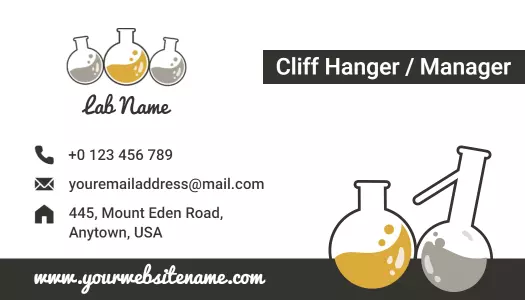 Creative Yellow Laboratory Experiment Medical Business Card Template