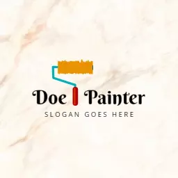Creative Yellow Paint Roller Design for Professional Painting Logo Template