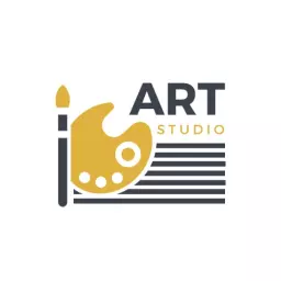 Creative Yellow Palette and Brush Celebrate Art Studio Logo Template