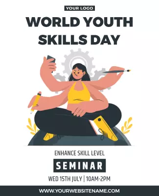 Creative Youth Empowerment Skills Day Seminar Poster Template