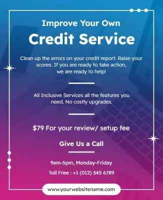 Credit Repair and Improvement Services Flyer Template